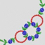 十字绣花卉图案 牛仔裤