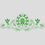 绿色植物刺绣装饰图案 牛仔裤