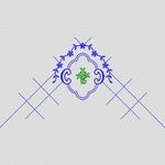 蓝色刺绣花卉图案设计 牛仔裤