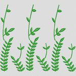 绿色植物刺绣图案 牛仔裤