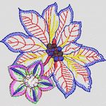 刺绣花卉图案 牛仔裤