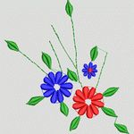 刺绣花卉图案设计 牛仔裤