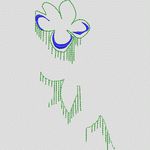 抽象花卉图案设计 牛仔裤
