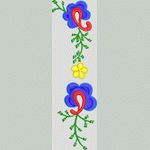 刺绣花卉图案 牛仔裤