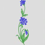 蓝色花朵刺绣图案 牛仔裤