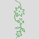 绿色刺绣花卉图案 牛仔裤