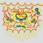 彩色刺绣花卉图案 牛仔裤