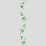 绿色植物刺绣图案 牛仔裤