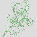 绿色螺旋花纹图案 牛仔裤