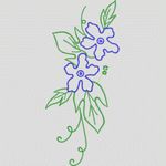 蓝色花朵刺绣图案 牛仔裤