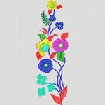 彩色花卉刺绣图案 牛仔裤
