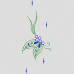 蓝色花朵刺绣图案 牛仔裤