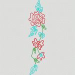 彩色花卉刺绣图案 牛仔裤