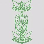 绿色莲花纹样装饰图案 牛仔裤