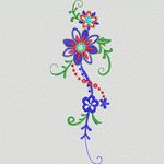彩色花卉刺绣图案 牛仔裤