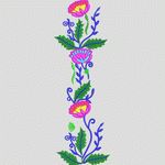 彩色花卉刺绣图案 牛仔裤