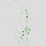 绿色植物刺绣图案 牛仔裤