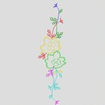 彩色花卉刺绣图案 牛仔裤