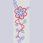 红色花朵刺绣图案设计 牛仔裤