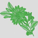 绿色刺绣植物图案 家纺窗帘