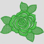 绿色刺绣玫瑰花图案 家纺窗帘