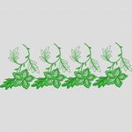 绿色植物刺绣花边图案 家纺窗帘