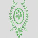 绿色植物刺绣图案 家纺窗帘