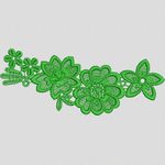 绿色刺绣花卉图案 家纺窗帘