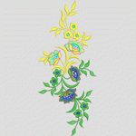 彩色刺绣花卉图案 家纺窗帘