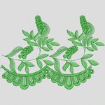 绿色植物刺绣图案 家纺窗帘