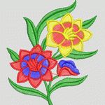彩色刺绣花卉图案 家纺窗帘