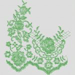 绿色刺绣花卉图案 家纺窗帘