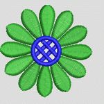 绿色花朵刺绣图案 家纺窗帘