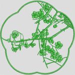绿色植物刺绣图案 家纺窗帘