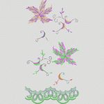 彩色刺绣花卉与月牙图案 亮片 家纺窗帘 金片