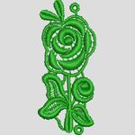 绿色刺绣玫瑰花图案 家纺窗帘