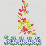 彩色刺绣花卉图案 裙 条码