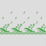 绿色植物刺绣图案 裙 条码
