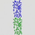 蓝色与绿色刺绣花卉图案 裙 条码
