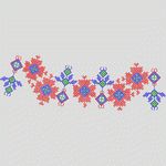 彩色十字绣图案装饰带 裙 条码