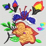 彩色花卉刺绣图案 植物花型