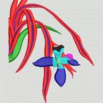 彩色刺绣植物图案 植物花型