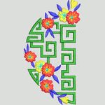 彩色花卉迷宫图案 植物花型