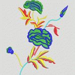 彩色刺绣花卉图案 植物花型