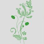 绿色植物刺绣图案 植物花型