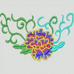 彩色刺绣花卉图案 植物花型
