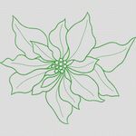 绿色刺绣圣诞花图案 植物花型