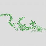 绿色植物刺绣图案 植物花型
