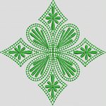 绿色四叶草刺绣图案 植物花型