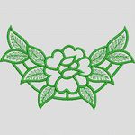 绿色花卉刺绣图案 植物花型